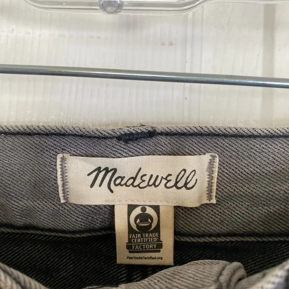MADEWELL Relaxed Denim Shorts in Noll Wash Gray Charcoal Size 28 Button Fly - Picture 6 of 11